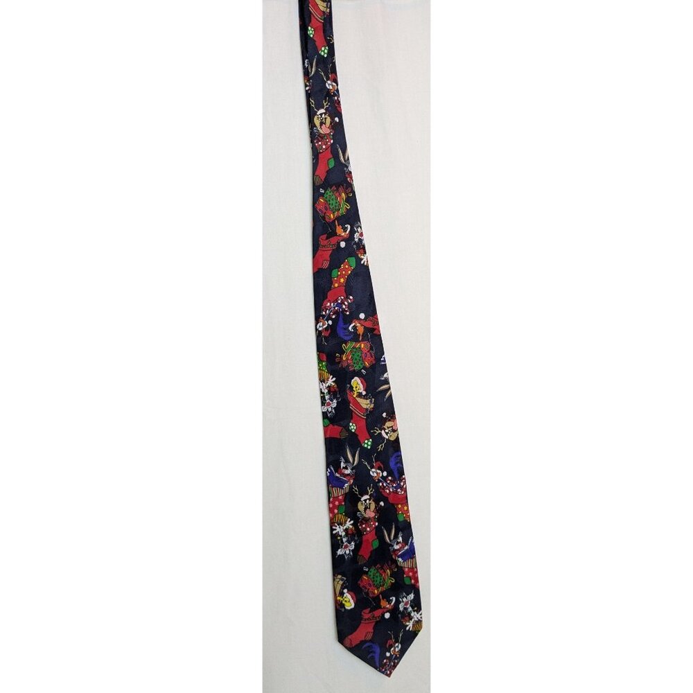 Looney Tunes Mania 1996 Christmas Men's Christmas Tie Bugs Bunny Taz Tweety Bird